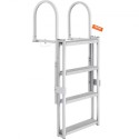 Aluminum Dock Ladder Boat Dock Ladder 55.1-67.1in Height Adjustable 4 Step