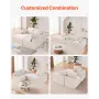 Modulær sektionssofa l formet sky sofa med chaise og pude beige