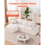 Modulær sektionssofa l formet sky sofa med chaise og pude beige