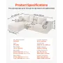 Modular Sectional Sofa, L Shaped Modular Sofa with Chaise, Cloud Sectional Couch with High Rebound Sponge and Density, Upholster