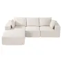 Modulær sektionssofa l formet sky sofa med chaise og pude beige