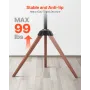 Tripod Easel TV Stand, for 40-65 inch Flat Screen/Curved TVs Up to 99 lbs, 18° Left-Right Rotation Portable TV Stand with Oak Wo