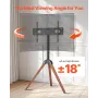 Tripod Easel TV Stand, for 40-65 inch Flat Screen/Curved TVs Up to 99 lbs, 18° Left-Right Rotation Portable TV Stand with Oak Wo