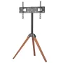 Tripod Easel TV Stand, for 40-65 inch Flat Screen/Curved TVs Up to 99 lbs, 18° Left-Right Rotation Portable TV Stand with Oak Wo