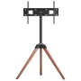 Tripod Easel TV Stand, for 40-65 inch Flat Screen/Curved TVs Up to 99 lbs, 18° Left-Right Rotation Portable TV Stand with Oak Wo