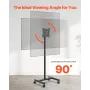 Rolling TV Stand, Mobile TV Cart for 17-55 Inch Screens, Portrait to Landscape, Portable TV Stand with Wheels Holds up to 44 lbs