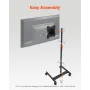 Rolling TV Stand, Mobile TV Cart for 17-55 Inch Screens, Portrait to Landscape, Portable TV Stand with Wheels Holds up to 44 lbs