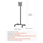 Rolling TV Stand, Mobile TV Cart for 17-55 Inch Screens, Portrait to Landscape, Portable TV Stand with Wheels Holds up to 44 lbs