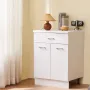 White Shaker Base Cabinet with Drawer, 24-Inch Unassembled Drawer Base Cabinet, 24" W x 19" D x 32" H Ready to Assemble Cabinet 