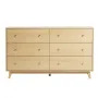6 Drawer Dresser, Wooden Chest of Drawers with Sliding with Anti-tip Device, Modern Minimalist Dresser Chest, Closet Storage Org