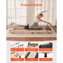 Foldable Pilates Reformer, Wooden Pilates Workout Machine for Home Gym Studio Use, Pilates Bed with Dual Resistance- Spring & Co