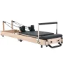 Foldable Pilates Reformer, Wooden Pilates Workout Machine for Home Gym Studio Use, Pilates Bed with Dual Resistance- Spring & Co