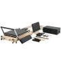 Foldable Pilates Reformer, Wooden Pilates Workout Machine for Home Gym Studio Use, Pilates Bed with Dual Resistance- Spring & Co
