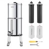 2.25G Gravity-fed Water Filter Countertop System Stainless Steel 4 Filters