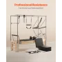 Pilates Reformer, Wooden Pilates Machine for Home Gym Studio, Strength Training Workout Equipment with Dual Resistance, Reformer
