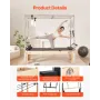 Pilates Reformer, Wooden Pilates Machine for Home Gym Studio, Strength Training Workout Equipment with Dual Resistance, Reformer