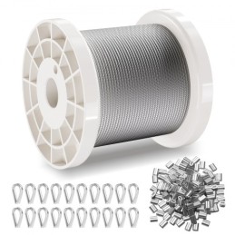 T304 Stainless Steel Cable 1/16" 7x7 Steel Wire Rope 330 ft Cable Railing