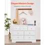 7 Drawer Dresser, Wooden Chest of Drawers with Sliding with Anti-tip Device, Modern Minimalist Dresser Chest, Closet Storage Org
