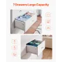 7 Drawer Dresser, Wooden Chest of Drawers with Sliding with Anti-tip Device, Modern Minimalist Dresser Chest, Closet Storage Org