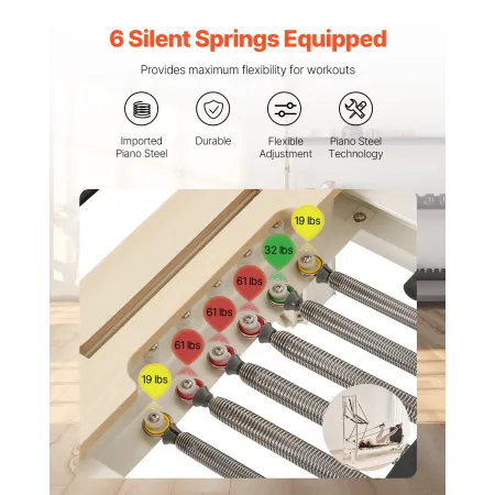 Pilates Reformer Pilates Machine Home Gym Equipment med modstand