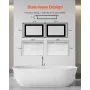 Shower Niche, 40.6 x 81.3 cm + 40.6 x 81.3 cm Recessed Wall Niche with Movable Shelf, 10.2 cm Thick Modern Soap & Shampoo Storag
