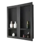 Shower Niche, 40.6 x 81.3 cm + 40.6 x 81.3 cm Recessed Wall Niche with Movable Shelf, 10.2 cm Thick Modern Soap & Shampoo Storag