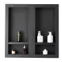 Shower Niche, 40.6 x 81.3 cm + 40.6 x 81.3 cm Recessed Wall Niche with Movable Shelf, 10.2 cm Thick Modern Soap & Shampoo Storag