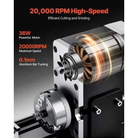 Mini metal drejemaskine 2,76 x 5,12 i power metal drejebænk 20.000 o / min 36W