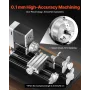 Didactical Mini Metal Lathe Machine, 70 x 130 mm(2.76 x 5.12 in), 36W Power Metal Lathe, 20,000 RPM Speed, with 3-jaw Chuck, Alu