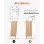 5 Fluted Drawer Dresser, Wooden Chest of Drawers with Sliding & Anti-tip Device, Modern Minimalist Dresser Chest, Closet Storage