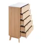 5 Fluted Drawer Dresser, Wooden Chest of Drawers with Sliding & Anti-tip Device, Modern Minimalist Dresser Chest, Closet Storage