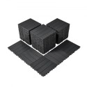 Interlocking Deck Tiles 54 Pack 12"x12" Plastic for Porch Dark Grey