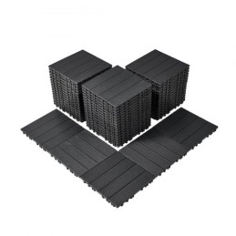 Interlocking Deck Tiles 54 Pack 12"x12" Plastic for Porch Dark Grey