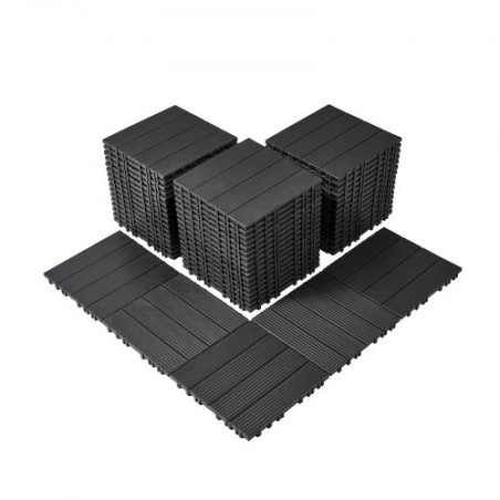Interlocking Deck Fliser 54 Pack 12 "X12" Plastik til Porch Dark Gray