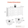 9 Drawer Dresser, Wooden Chest of Drawers with Sliding and Anti-tip Device, Retro Minimalist Dresser Chest, Closet Storage TV St
