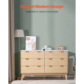 6 riflet skuffe kommode Træskiste med skuffer m/ glidende & anti-tip træ