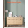 6 Fluted Drawer Dresser, Wooden Chest of Drawers with Sliding & Anti-tip Device, Modern Minimalist Dresser Chest, Fluted Closet 