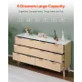 6 Fluted Drawer Dresser, Wooden Chest of Drawers with Sliding & Anti-tip Device, Modern Minimalist Dresser Chest, Fluted Closet 