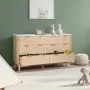 6 Fluted Drawer Dresser, Wooden Chest of Drawers with Sliding & Anti-tip Device, Modern Minimalist Dresser Chest, Fluted Closet 