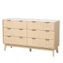 6 Fluted Drawer Dresser, Wooden Chest of Drawers with Sliding & Anti-tip Device, Modern Minimalist Dresser Chest, Fluted Closet 
