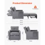 Sleeper Sofa Bed With Side Pocket Pillow Desk 5 Justerbart