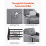 Sleeper Sofa Bed With Side Pocket Pillow Desk 5 Justerbart