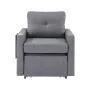Sleeper Sofa Bed, Convertible Sleeper Bed with Side Pocket, Pillow, Armrest and Desk Board, 5 Adjustable Angles Backrest, Single