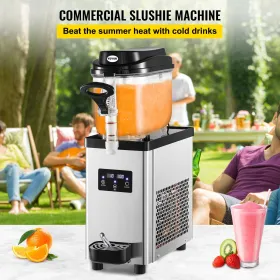 Kommerciel slushy maskine, 6L/1,6 gallon 25 kopper enkelt-bowl, 705W 220V, rustfrit stål margarita smoothie frossen drink