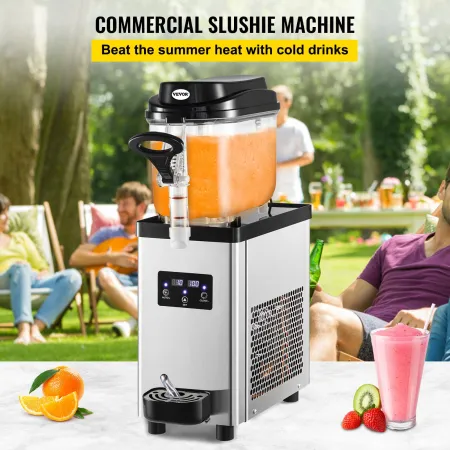 Commercial Slushy Machine, 6L/1.6 Gallons 25 Cups Single-Bowl, 705W 220V, Stainless Steel Margarita Smoothie Frozen Drink Maker,