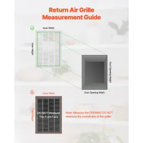 Return Air Filter Grille Fits W20 x H30 Inch Duct Opening Air Vent Cover