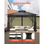 Udskiftning Mesh Gazebo Netting Screen til 10x10x 6,5 ft Patio
