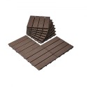 Interlocking Deck Tiles Plastic Wood 10 Pack 12"x12" Waterproof for Porch