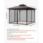 Gazebo Netting Replacement, Fit Most 10 x 10 x 6.5 FT Gazebo Curtain, Outdoor Garden Net, 4-Panel Sidewall Mesh Net, Patio Midge