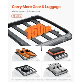 Tagstatfra Cargo Carrier Basket 48 x 40 x 5,6 i Car Top Bagage Holder